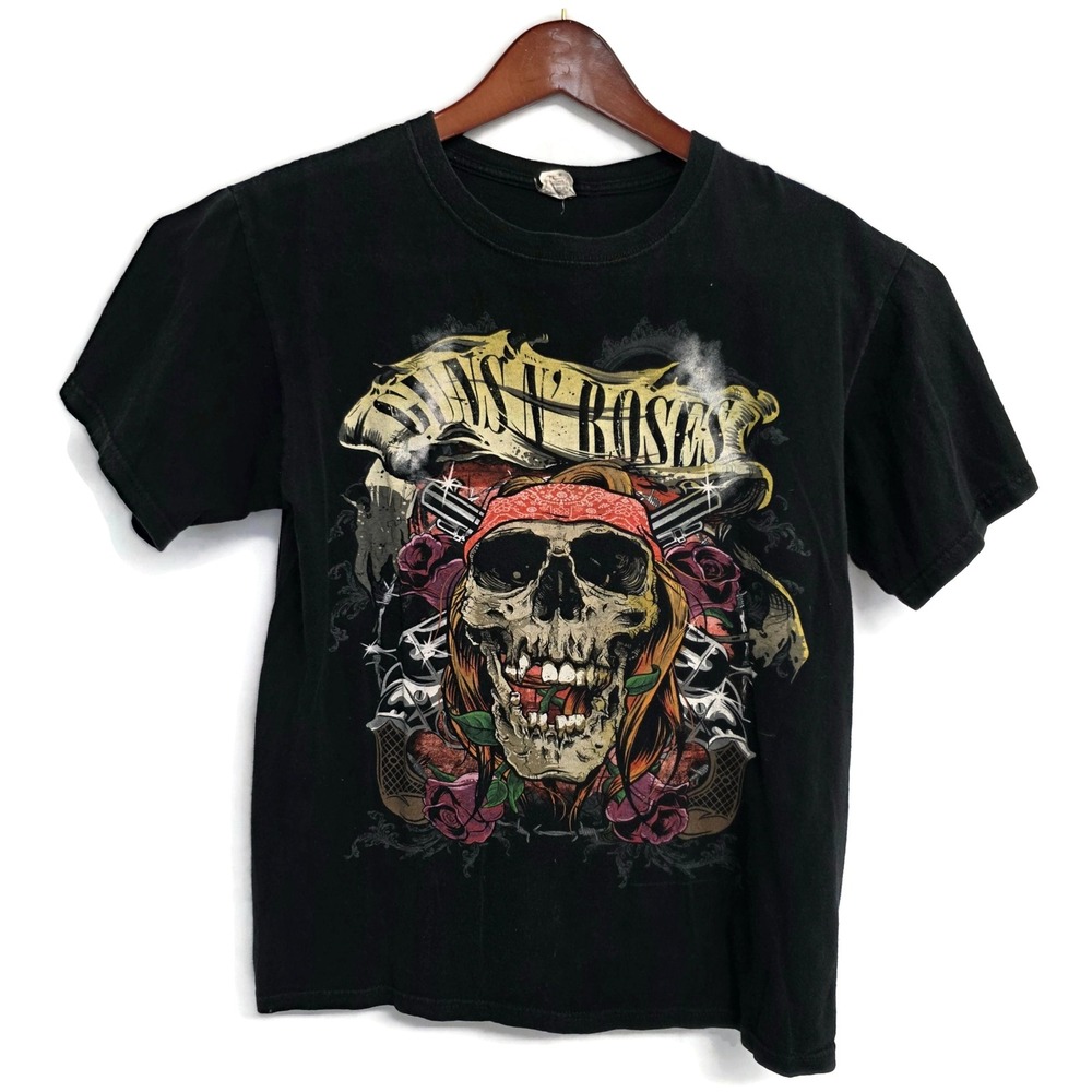 Vintage 2013 Guns N Roses Shirt Adult Mens Medium Black Tour Concert 2 Sided